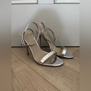 Elegant Silver Strappy Heels